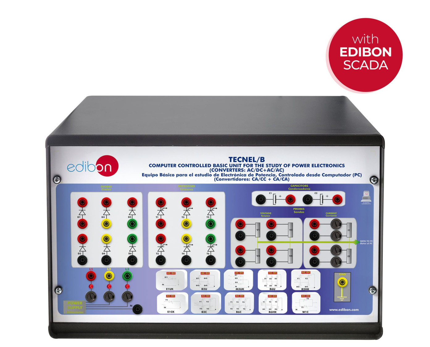 TECNEL/B unité basique électronique puissance sans IGBT convertisseurs AC/DC AC/AC - Smart Didactic